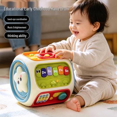Baby Musical Hand Drum Toy - Educational 6-Sided Cube for 0-1 Year Olds