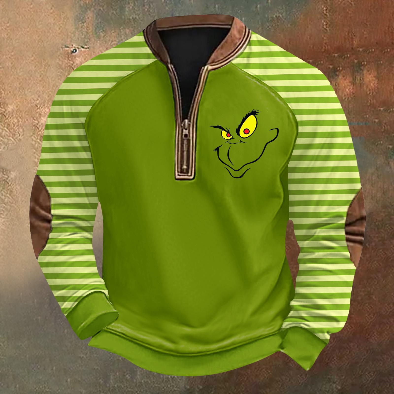 

Мужская повседневная толстовка с принтом на молнии с рождественским принтом XXL