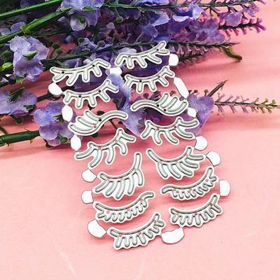 Metall-Stanzformen mit Muster „künstliche Wimpern“, zum Basteln, Prägestempel für die Kartengestaltung, Dekoration, Scrapbooking, Schablone, 7 Paar