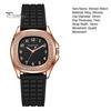 Square Dial Women Watch Casual Rhinestone Silicone Strap Quartz Movement Confidence-boosting Elegant Ladies Girls Dress Wristwatch Fashion Jewelry