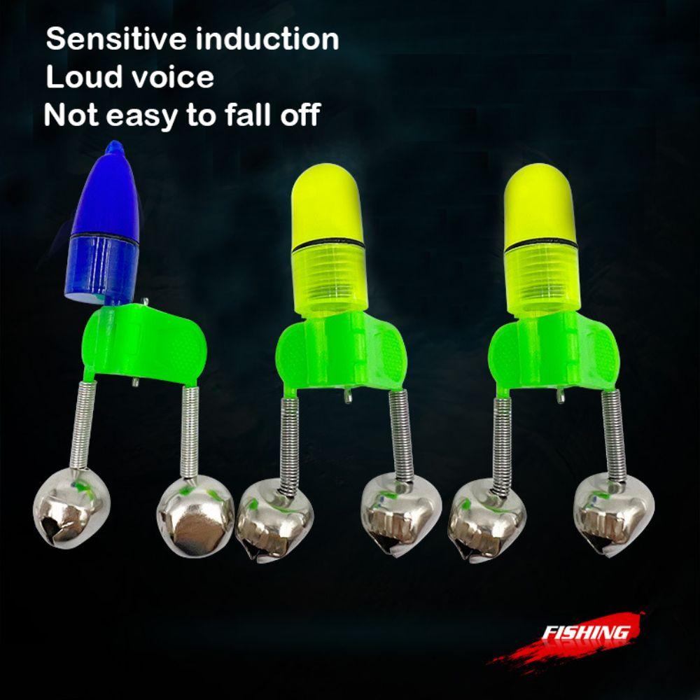 

10 шт. прочный сигнализатор поклевки с зажимом для света, высокая чувствительность, ночная рыбалка в море со светодиодной подсветкой