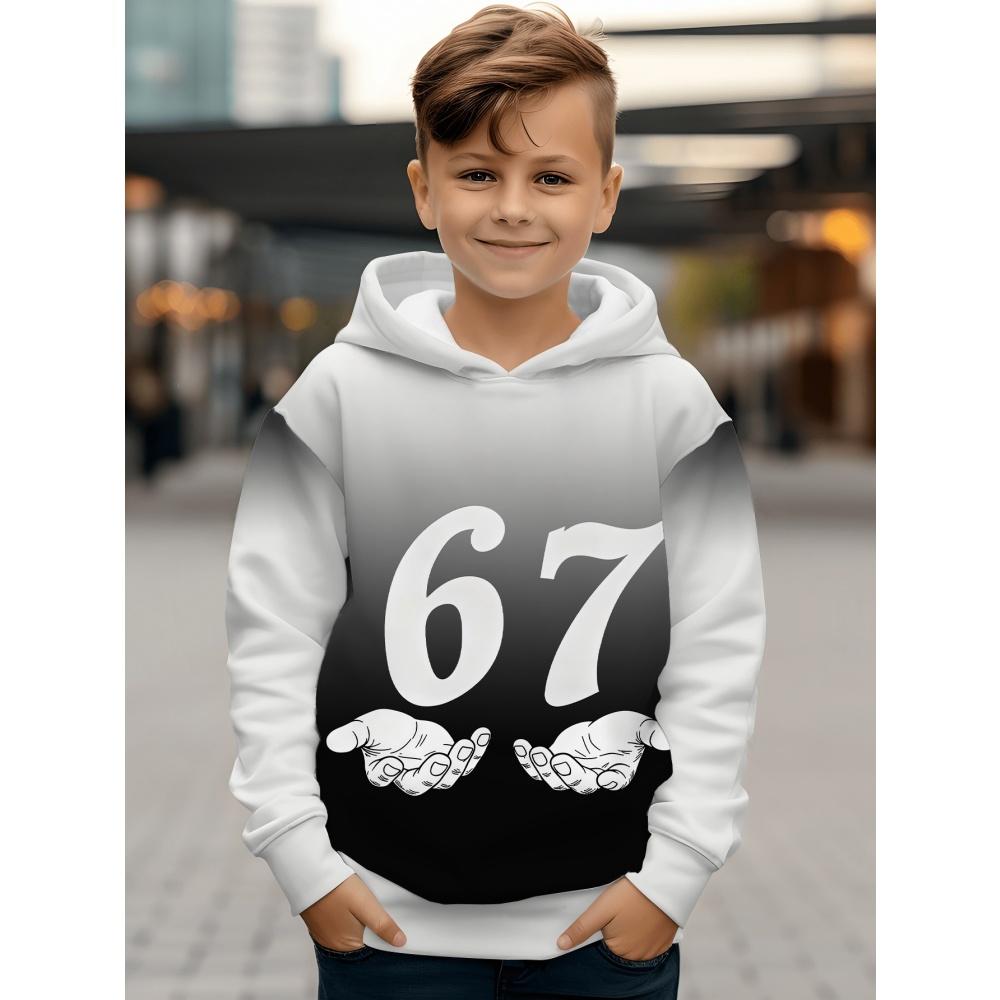 

Children s Clothing Boys Funny Number 67 Creative Print Hooded Sweatshirt Boys Casual Sports Long Sleeve Hoodie Jacket Tops 100