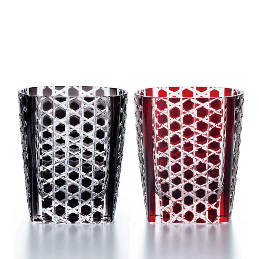 

NARUMI Glassworks Raison Black & Red Pair of Glasses, 270cc, Set of 2, Old Style, GW6068-2220