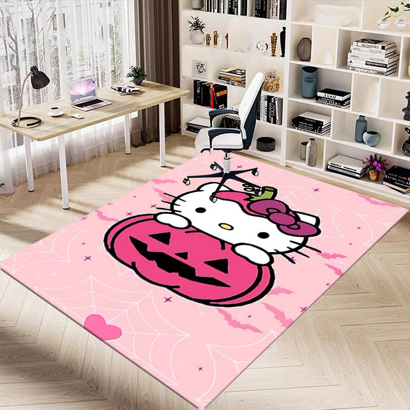 1pc Hello Kitty Halloween Carpet Anti Slip Polyester Floor Mat for office,Bedroom