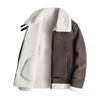 New fur integrated men's short locomotive lapel flight suit handsome PU leather jacket jacket trendy