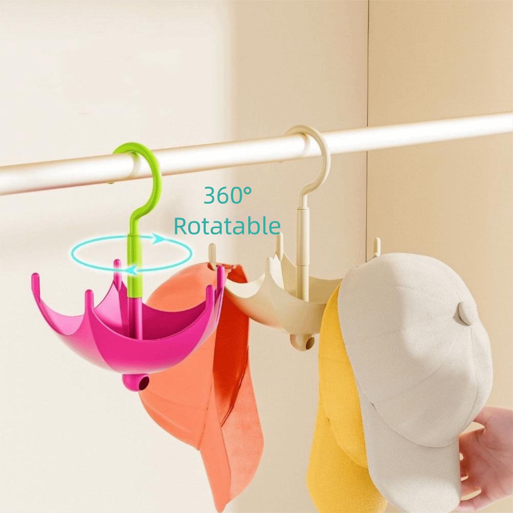 2Pcs Punch Free Umbrella Rotation Coat Hanger 5 Claw Bag Hooks  for Home