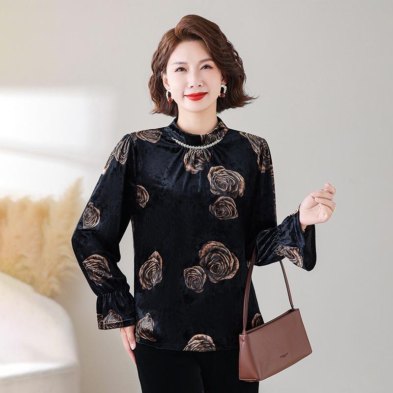 

2026 Spring/Autumn Age-Defying Fashionable Top for Middle-Aged Women - New Style Temperament Clothing 3XL