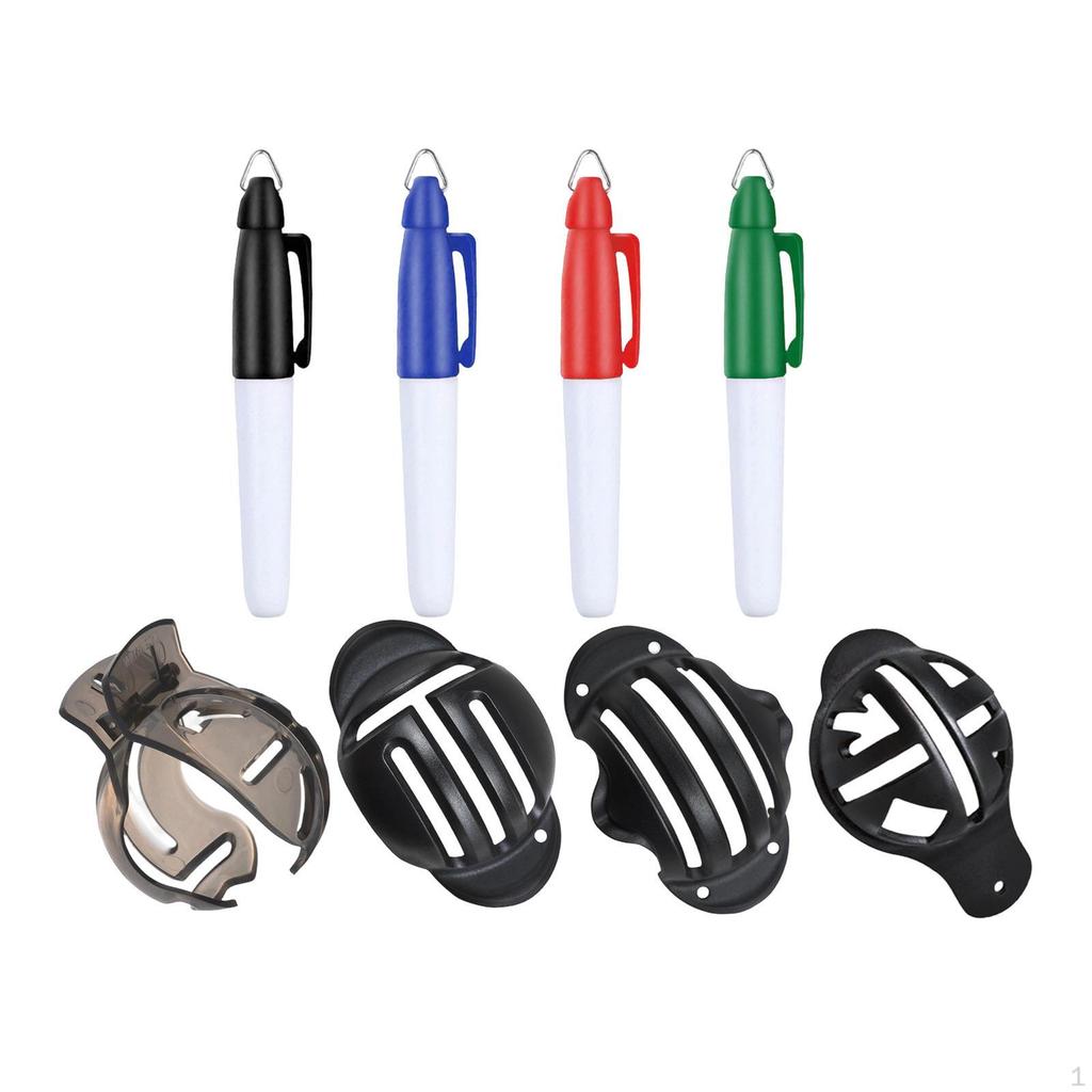 8 Pieces Golf Ball Liners and Pens Marker Tools Set, Marking Stencil for Outdoor