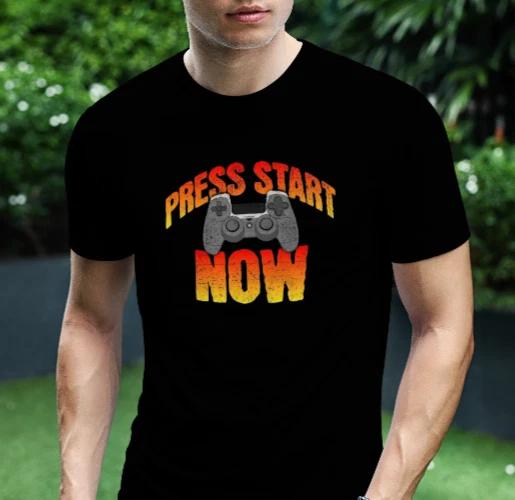 Men s and Women s T-shirts PRESS START NOW (GAMER) T-Shirt Sizes S-5XL XXXL