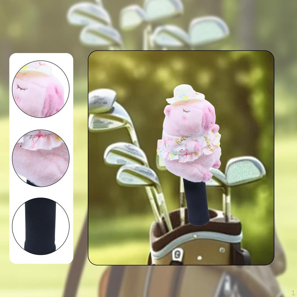 Fairway Wood Golf Club Headcover Plush Head Cover Capybara Golfer Gift Cute Animal Funny