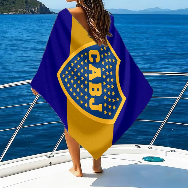 Boca Football Club Bedrucktes Strandtuch, Superweiche Mikrofaser, Perfektes Geschenk Geburtstag, für Pool, Strand, Reisen, für Familie und Freunde