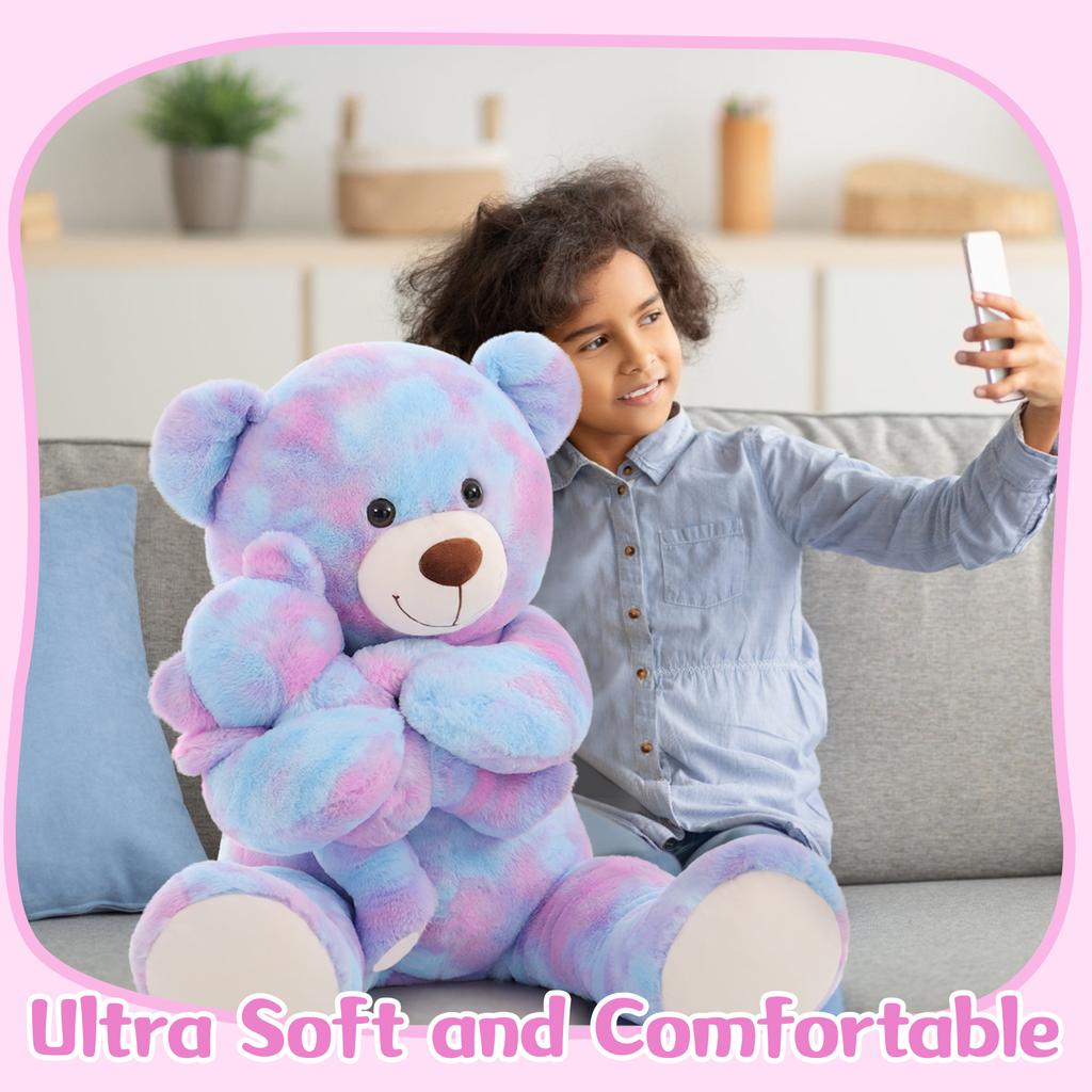 Tezituor Giant Stuffed Animal 39in, Large Teddy Mommy with Baby, Big Stuffed Bear for Kids, Girlfriend on Mother's Day, Valentin