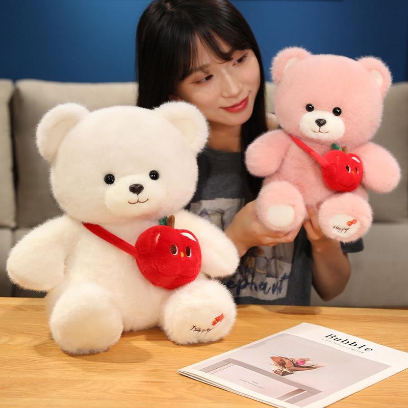 Cute Hug Apple Bear Teddy Bear Doll Plush Toy Hug Bear Doll Children's Company Soothing Ragdoll
