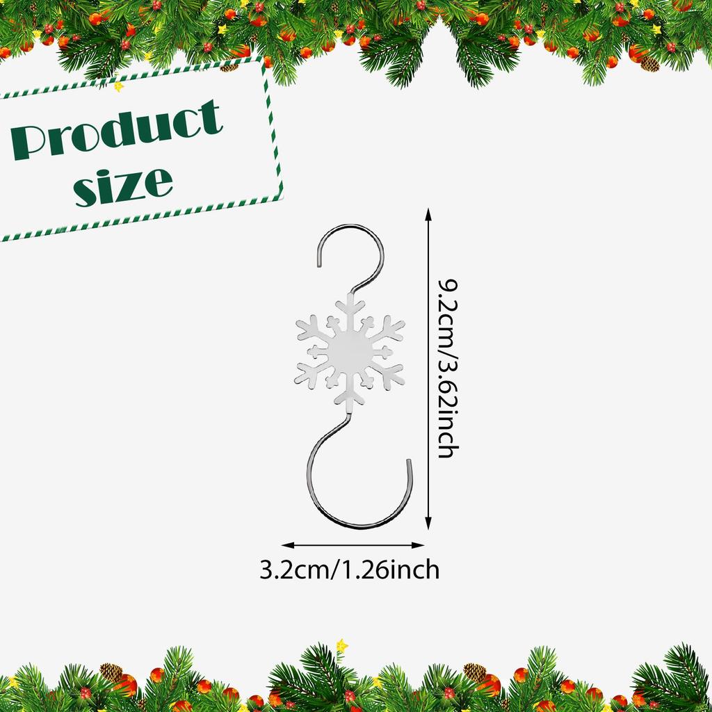 10Pcs Christmas Ornament Hooks Compact Hanging for Holiday Party Fireplace