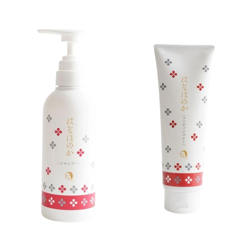 Yojiya Official Hana Honoka Shampoo 400ml + Hair Conditioner 250g Fruity Floral Scent Care Natural Moisturizing Ingredients Hydration Shine Moisture