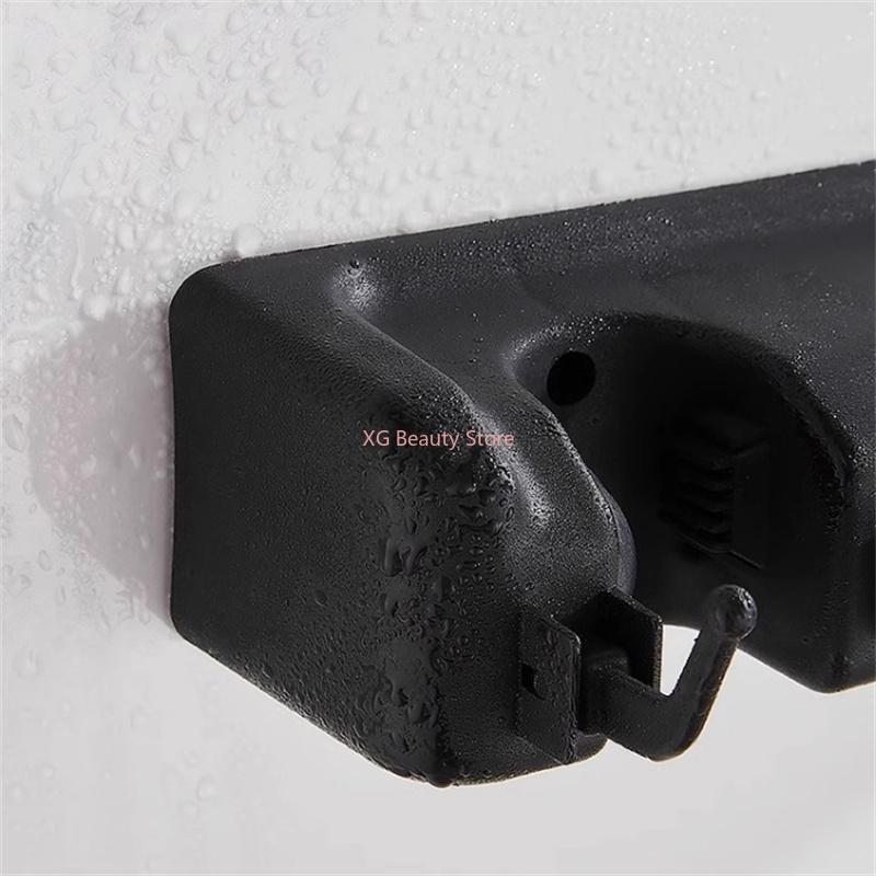 3/4/5 Position Black Multi-Function Wall Mounted Mop Holder Broom Hanger Shelf Home Kitchen Storage Magic Plastic Mop Holder
