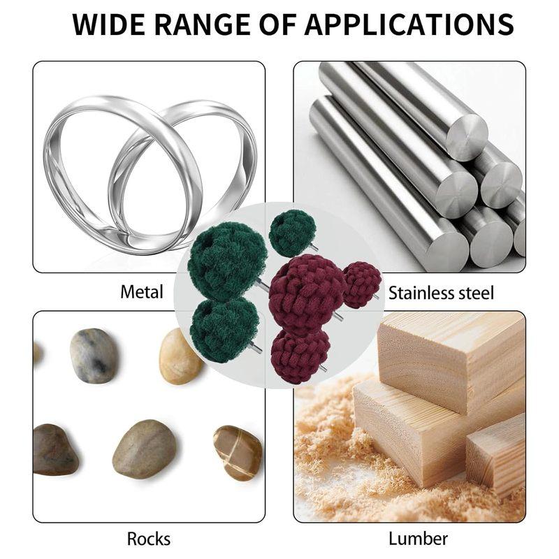 6Pcs Scouring Pads Non Woven Abrasive Drill Cleaning Kit, Abrasive Buffing Polishing Wheel Drill Attachment Set