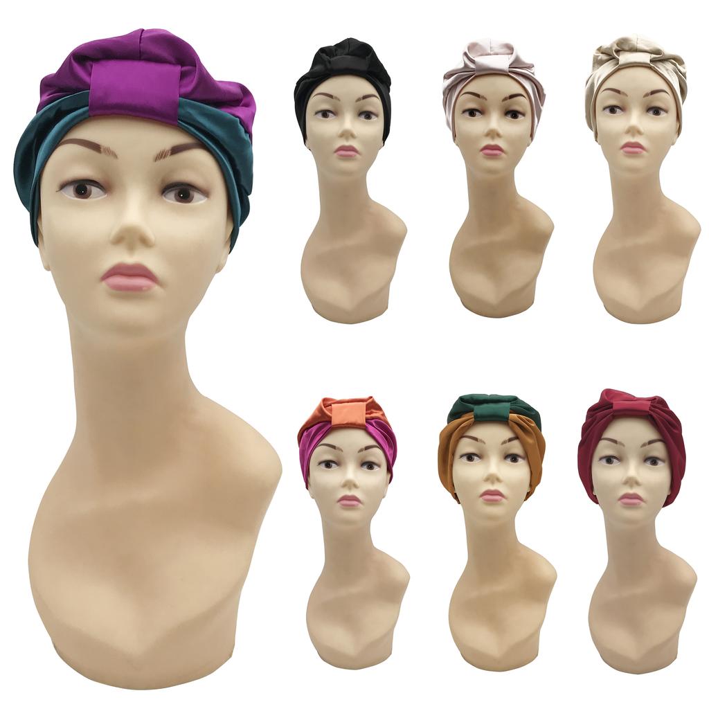 Price Double Layer Cute Style Silk Ladies Hair Turban Custom Bonnets Silk logo 100% Mulberry Silk Bonnet