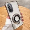 Plating Transparent Shockproof Phone Case For Huawei Nova 12 Pro With Magnetic Stand Holder Nova 9 SE 11 10 9 8 7 Pro Soft Cover