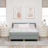 Box Spring Bed with Mattress Light Grey 190 x 140 cm Fabric