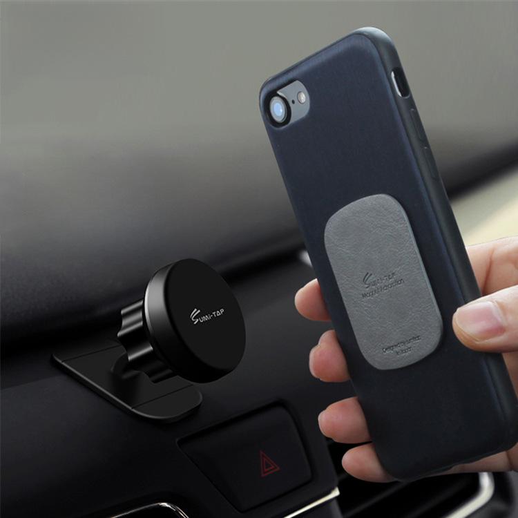Sumitap Leather Magnetic Car Phone Holder - 2-Pack Universal Iron Patches