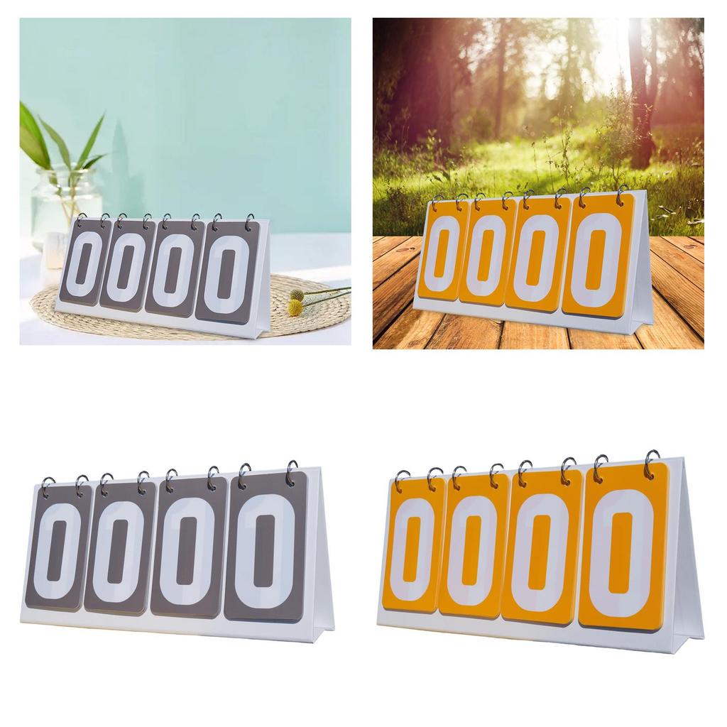 Sports Scoreboard Score Counter Competition Scoring Board Compact 4 digits Score Keeper Flip Score Board for Outdoor Baseball