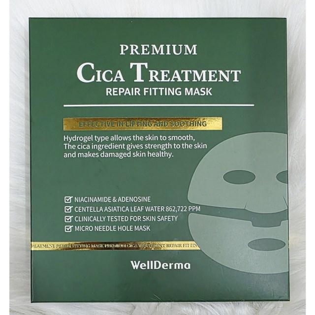 WellDerma Premium Cica Treatment Repair Fitting Mask 4 Sheets - Intensive Soothing & Skin Barrier Repair Sheet Mask