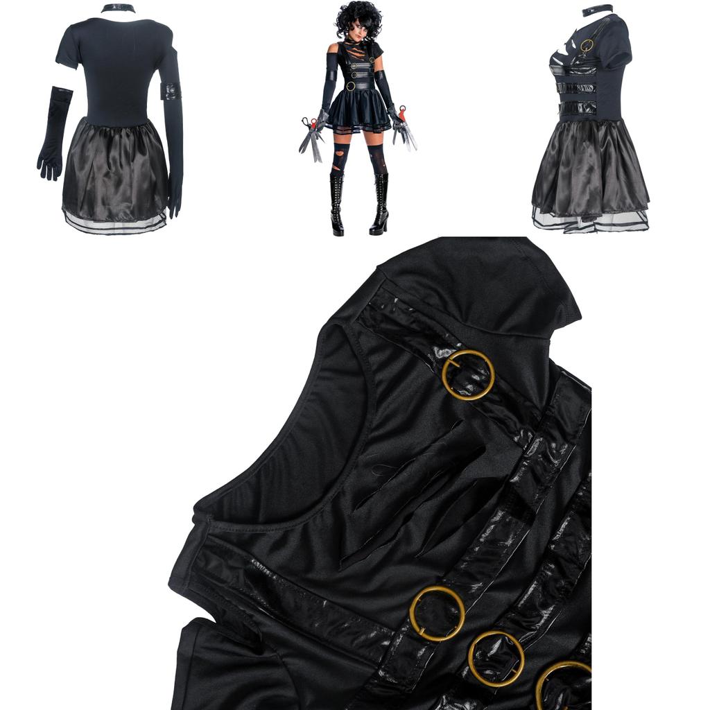 Edward Scissorhands Cosplay Costume With Polyester Fabric For Halloween Party And Theater Performance