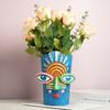 Maya Big Eyes Facial Sculpture Flower Pot Abstract Art Resin Flower Pot Garden Courtyard Home Desktop Decoration Plant Container