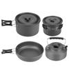 Camping Cookware Kit Aluminum Alloy Pot Teapot Fry Pan Saucer Plate Bowl Soup Spoon for Outdoor Traveling