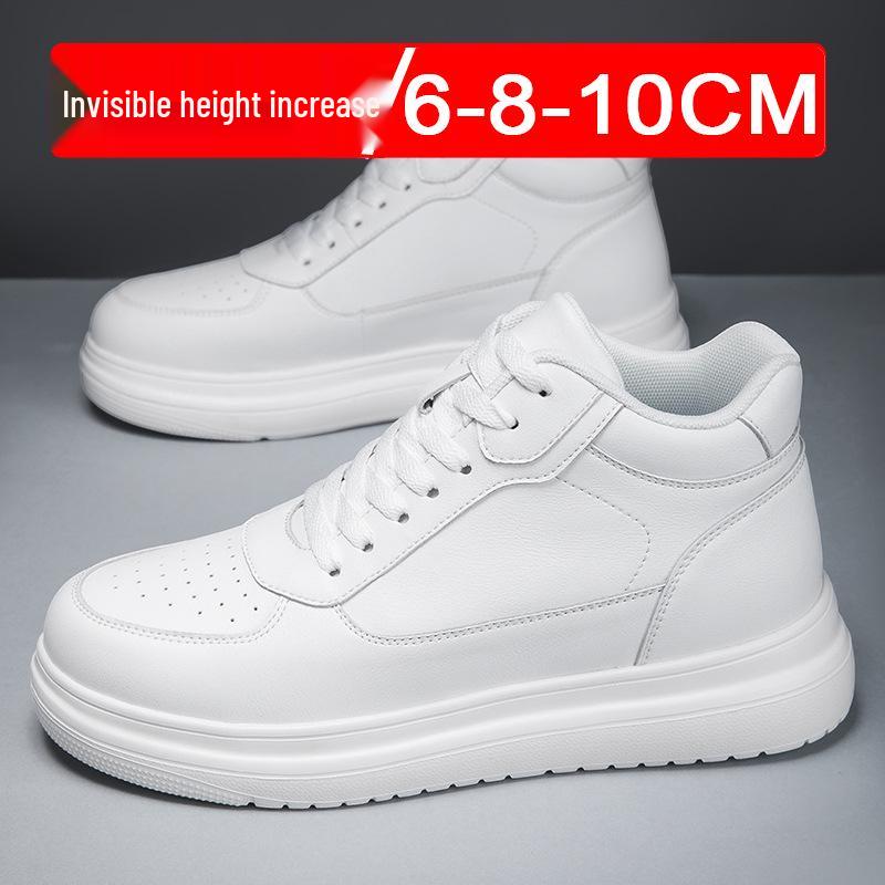 Men's Breathable 10cm Height Increasing Sports Shoes - Autumn Korean Style Mid-Top Casual Sneakers