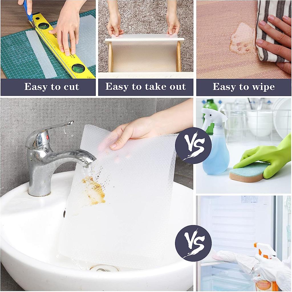 Drawer Mat Reusable Non-Slip Transparent Oil-proof Waterproof EVA Shelf Liners Anti-Fouling Kitchen Cabinet Table Pads 200/500cm