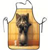 1pc Adorable Kitten & Mouse Apron with Fluffy Cat and Mouse Design - Durable Easy-Clean Polyester Bib Suitable for Cooking,, Gardening, Crafting - Cut