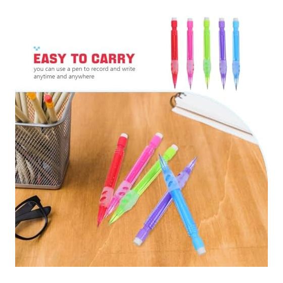 DECHOUS Mini-Druckbleistift 0,7 mm Druckbleistift Set of 10 5 Farben x 2 9,5 cm Für Notizbücher Taschenformat mit Radiergummi Pastellfarben Kompakt Niedlich