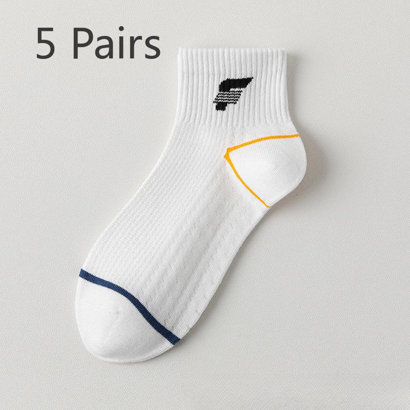 5 Pairs of Men's Summer Thin Antiodorant 7a Antibacterial Cotton Breathable Socks