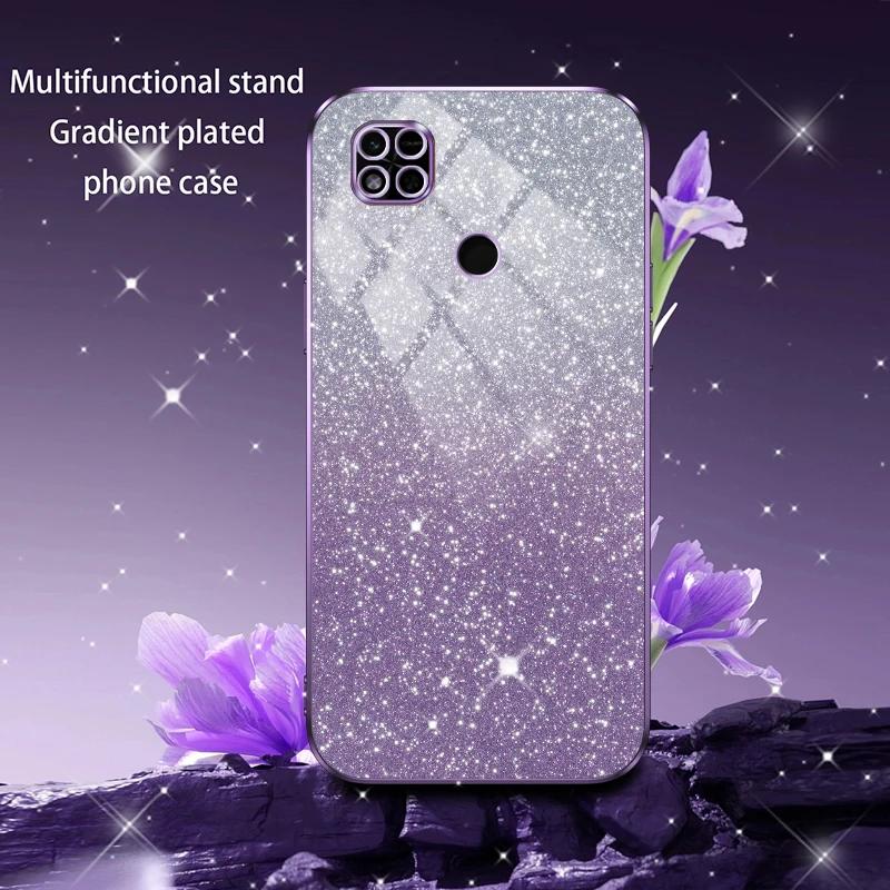 Glänsande Glitterplätering Silikonfodral för Xiaomi Redmi 12 12C 10C 10A 10 10X 9 9A 9C Kameralins Mjukt Baksida