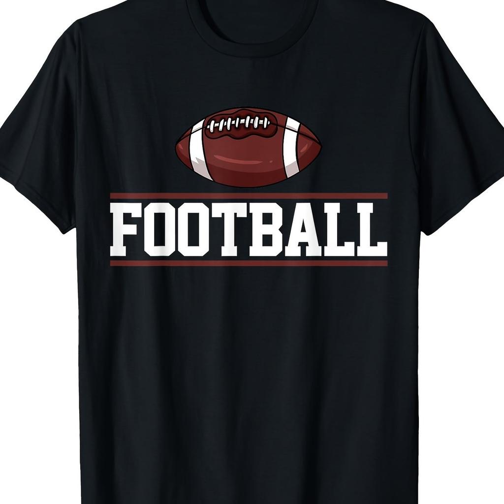 Football Graphic Tee For Men Casual Round Neck Tshirt For Sports Training Matches Fan Events