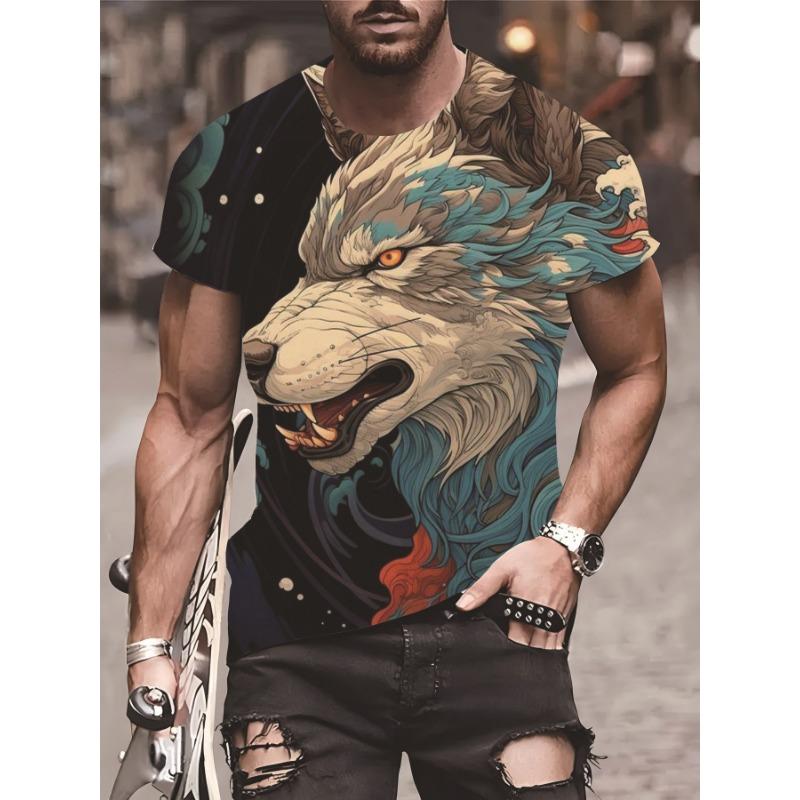 Men's T-shirt Creative Personality Skull 3D Digital Printing Short Sleeve Round Neck T-shirt