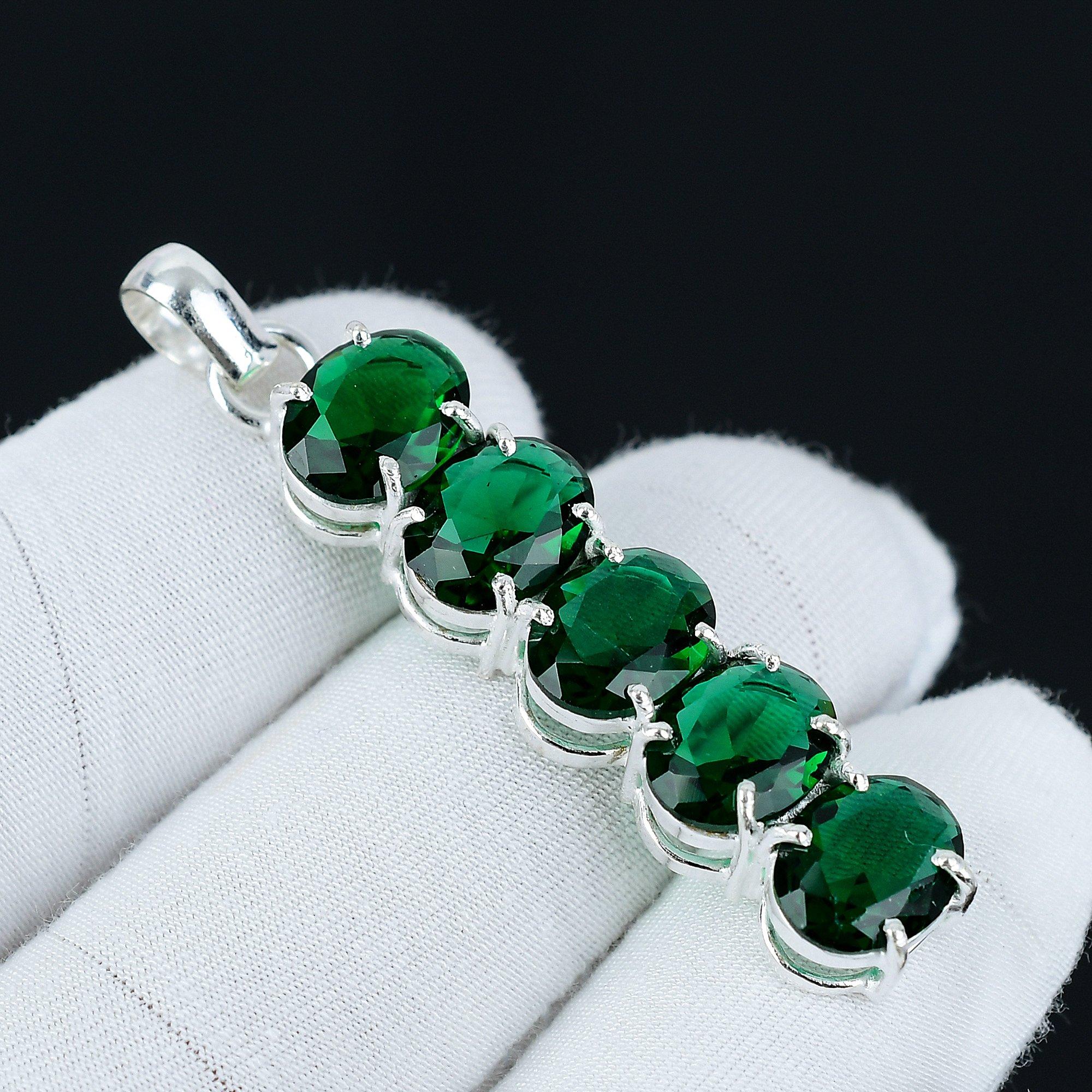 

Подвеска с зеленым турмалином, подвеска ручной работы, ювелирная подвеска из стерлингового серебра 925 пробы, подвеска из твердого зубца, идеальные ювелирные подарки для мамы