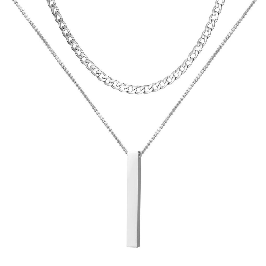 Trendiges europäisches & amerikanisches dreilagiges Münzanhänger-Halskettenset mit Schlangenknochenkette für Damen