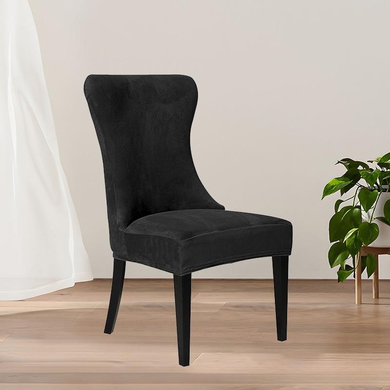 

Silver Fox Velvet High Back Curved Chair Covers Seamless Non-Slip Durable Protectors for Home Office Furniture 1pc