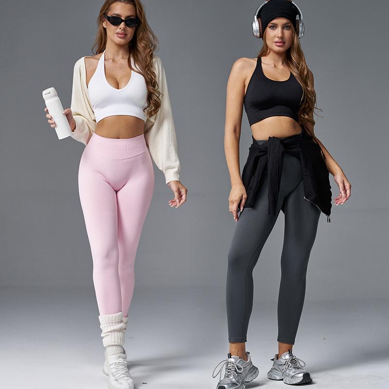 New peach hip yoga pants hip lift mid waist yoga trousers running fitness cycling pants quick drying wholesale