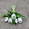 Latex Silicone Soft Rubber Tulip - 28CM Five-Headed Realistic Flower (3 Blooms, 2 Buds) Simulation Ornament