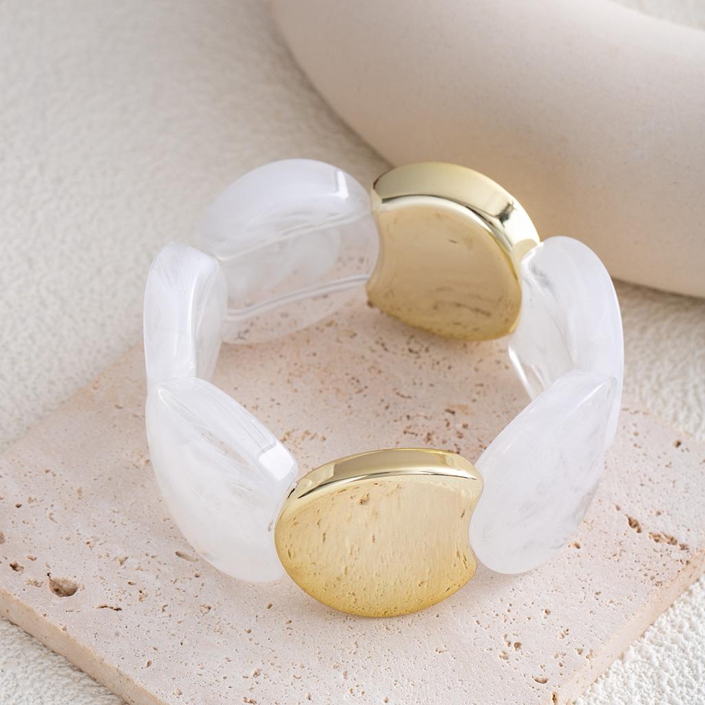 Irregular Geometric Pattern Acrylic Bracelet Personality Exaggerated Amber Halo Handmade Pattern Bracelet