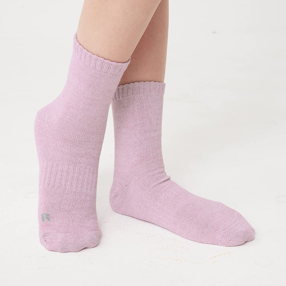 Gunze WASHIITO Washi 3D Toe Separate Crew Set of Pale Sizes Cm Socks, Yarn, Design, Knit, Length, 2, Lavender, 23.0-25.0