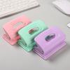 Effort-Saving Double-Hole Loose-Leaf Binder Punch with Ruler - Macaron Colors, Metal Office Tool