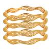 African Gold Color Shiny Bangles for Women Girls Dubai Circle  Bride Wedding Bracelet Ethiopian Jewelry