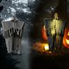 2025 Halloween Glowing Skull Gauze Hanging Ghost Horror Props Haunted House Porch Secret Room Party Pography Decoration