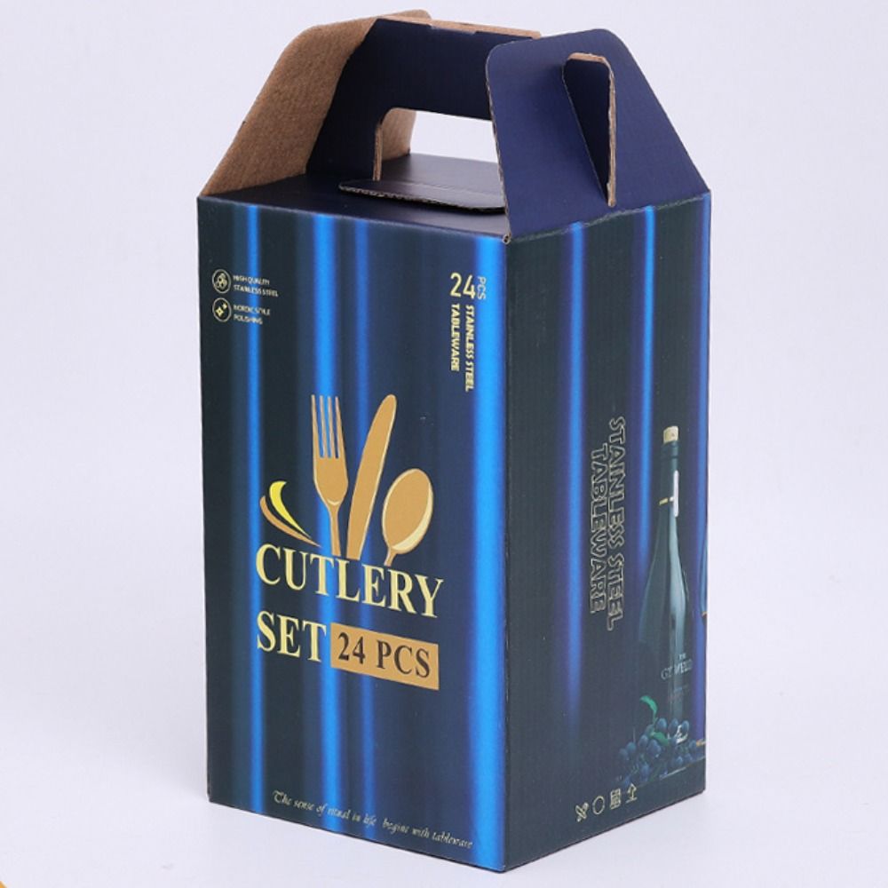 24pcs Vintage Steak Cutlery Set Thickened Non-slip Handle Stainless Steel Flatware Set Smooth Edges Mirror Polished