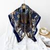 New Style Silk Scarf Dark Floral Design High-end Shawl Scarf Light Imitation Silk Square Scarf Scarf